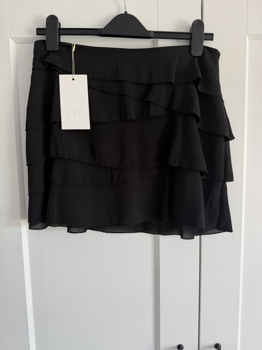 Zara black frill skort - frill,