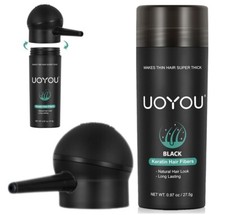 uoYou® Hair Thickening Fibres 27.5g For Instant Full Looking Hair + Pump