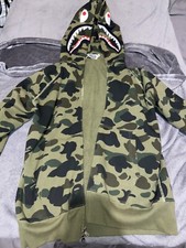BAPE Zip up Green Shark Hoodie. Barely Worn 2-3 Times