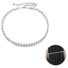 Silver Waistband Diamante Diamond Waist Chain Belt Women Ladies Fashion Belt