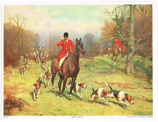VINTAGE ART PRINT FOX HUNTING