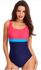 Womens One Piece Swimsuit Tummy Control Swimming Costume Slimming Monokini ( L )