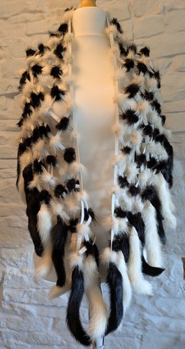 Black white mink stole - white,