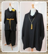 BNWT, LAGENLOOK, BLACK, COWL