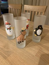 Set Of Four Christmas Frosted