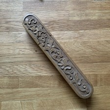 Vintage Carved Wooden Box For A Pen / Crochet Needles
