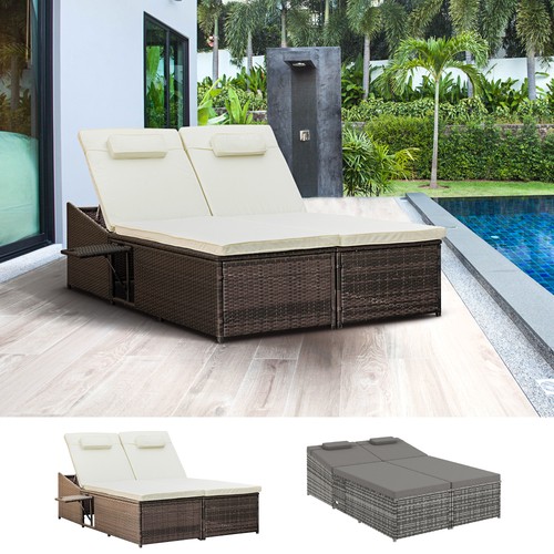 Person rattan daybed lounger - daybed,