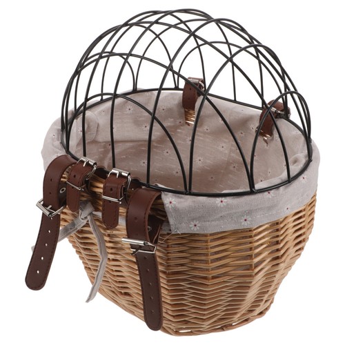 Light brown wicker pet bike - brown,