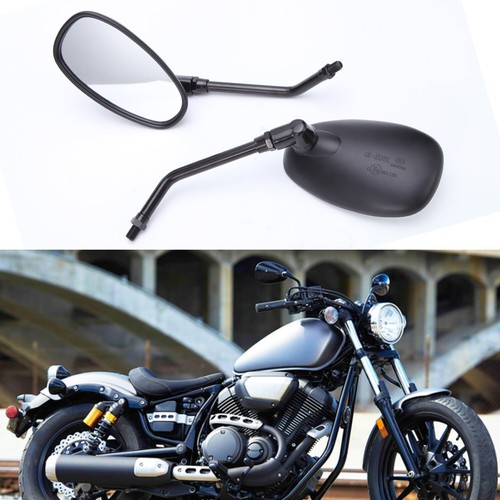 Black oval motorcycle mirrors - black,