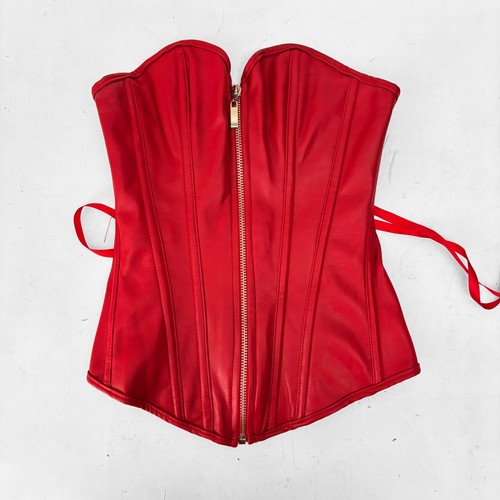Red faux leather - red,