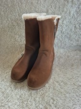 EMU Australia Waterproof Sheepskin Suede Gravelly Boots Brown Size 6UK