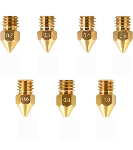Mk8 brass printer nozzle - brass, 3d