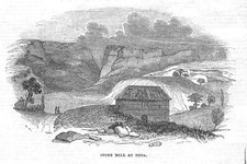 ABYSSINIA A Stone Mill at Shoa- Antique Print 1846