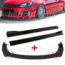 Front Bumper Splitter Lip Body Kit+78.6" Side Skirts For VW Golf MK6 TDI GTI UK