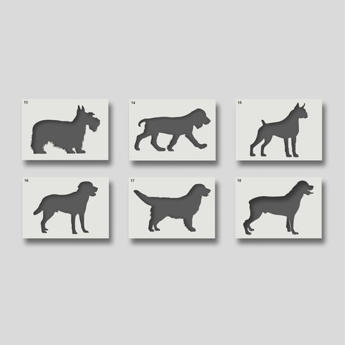 Reusable dog stencils wall - reusable,