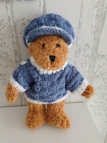 Hand knitted teddy bear - bear, outfit