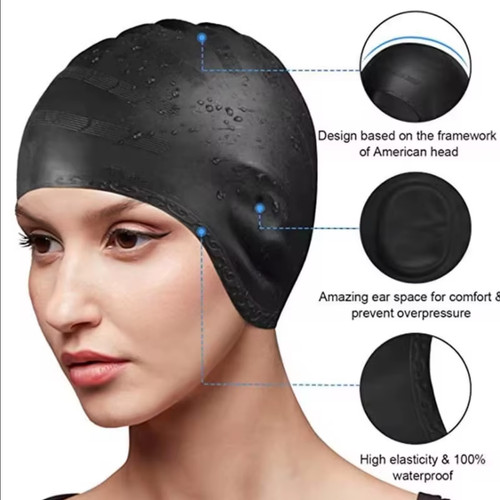 Silicone swimming cap - swimming, ear