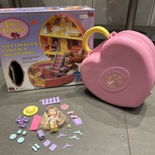 Bluebird Lucy Locket Carry N Play Dream House Pink Heart Case, accessories & box