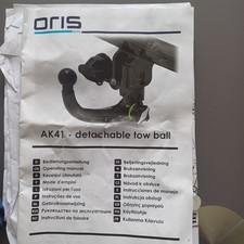 Oris Tow Bar Detachable Quick Release Heavy Duty New Unused Two Keys Read Below