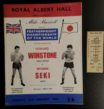 HOWARD WINSTONE v MITSUNORI 1968 World Title Programme & Ticket
