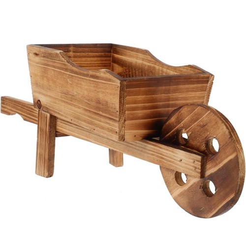 Wooden cart flower pot - flower,