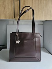 RADLEY DESIGNER WOMENS REAL LEATHER DARK BROWN TOTE SHOULDER SATCHEL HANDBAG