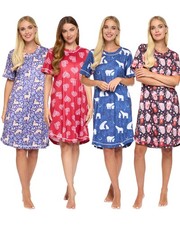 Ladies Short Sleeve Nightie 'Cosy Wonders' Festive Print Christmas Nightdress