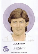 NEIL FOSTER - former England cricketer - GENUINELY AUTOGRAPHED Ltd Ed Print
