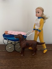 Pedigree blonde Sindy with pram and dog