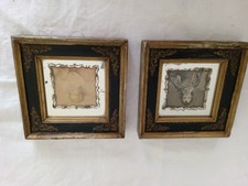 i pair of French Antique Mirror portraits beautiful 12cm x 12cm square