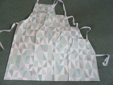 MINT & GREY GEOMETRIC DESIGN PVC APRONS IN 4 SIZES ALL HANDMADE TO ORDER
