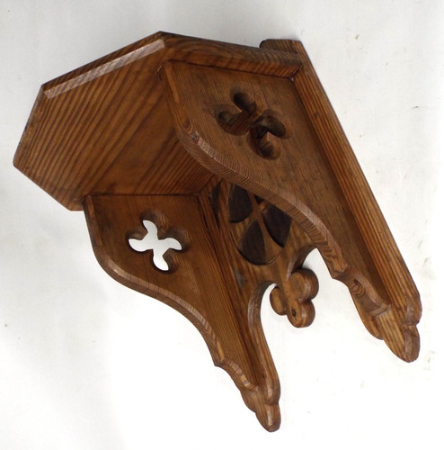 Large carved pitch pine gothic - carved,