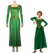 Shrek Princess Fiona Green Dress Outfit Halloween Carnival Party Cosplay Costume