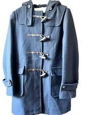 Muji Duffel Coat Navy Wool Hooded Size S