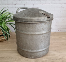 Vintage BC Galvanised Game Feed Grain Storage A. Braby Bin Pot Rustic Garden Art