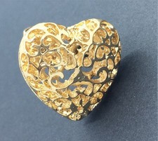 Gold plated Heart Shaped Women Ladies Fashion Vintage Style Stylish Finger Ring