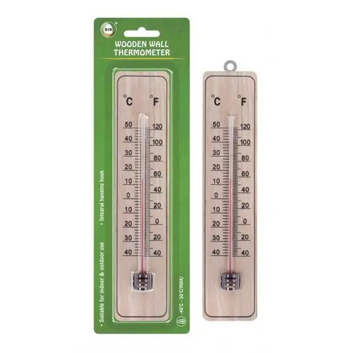 Wall wooden large thermometer - wall,