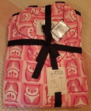 La Senza women pyjama set pink owl pattern - size Medium - NEW NWT