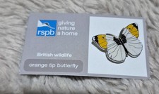 RSPB Bird Pin Badge - Orange Tip Butterfly