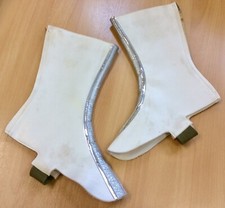 Genuine 1960s Silver And White Vinyl Spats By Donna Carmela, Paris