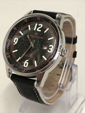 Alpha Saphir Gents Quartz Watch - New black leather sports strap