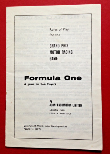 1962 formula one board - 1962, 1