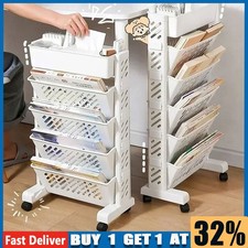 5 Tier Mobile Bookshelf Cart