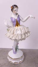 VOLKSTEDT DRESDEN LACE FIGURE OF A LADY DANCER c.1915