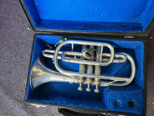 Cornet silver plated boosey - plated, &