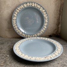 2 x vintage Wedgwood of Etruria Embossed Queens Ware 7” 17.5 cm  Side Tea Plate