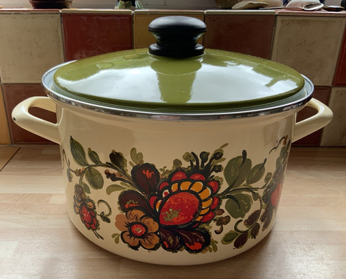 Floral large enamel - large,