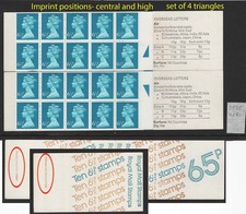 GB Booklets - Folded (good perfs)  FC1B 65p RM, triangle book, imprint '1'