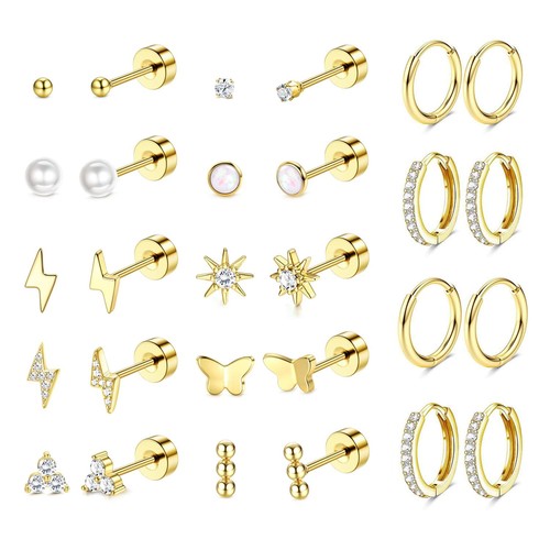 14pairs flat back - back, silver