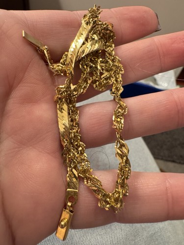 14k gold herringbone - gold, chain